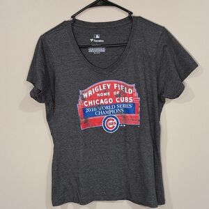 Fanatics Women's Gray Chicago Cubs 2016 Champions Tee
